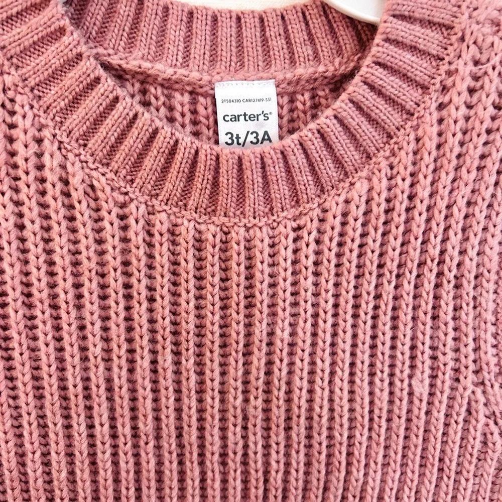 NWT Carter’s 3T Dusty Rose Knit Sweater Vest | Side Tie Detail
